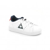 Mode Chaussures Le Coq Sportif Courtone Inf S Lea Fille Blanc Rouge