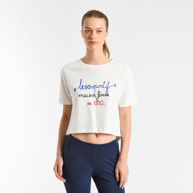 Le Coq Sportif T-shirt Tricolore 1882 Femme Blanc