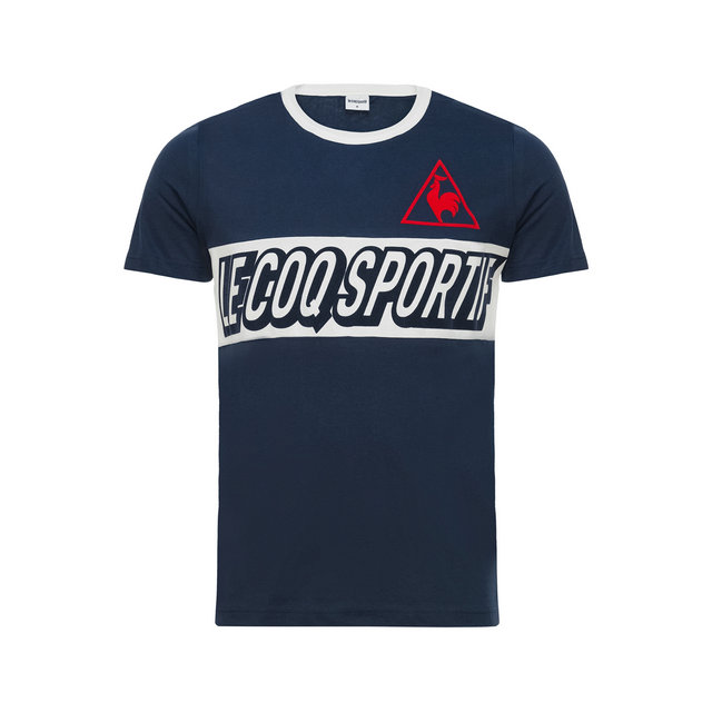 Le Coq Sportif T-shirt Tricolore Football Homme Bleu