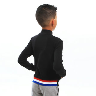Le Coq Sportif Sweat zippé Tricolore Enfant Garçon Noir
